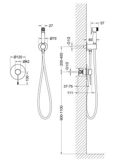 Гигиенический душ со смесителем Timo Saona 2389/16SM белый матовый